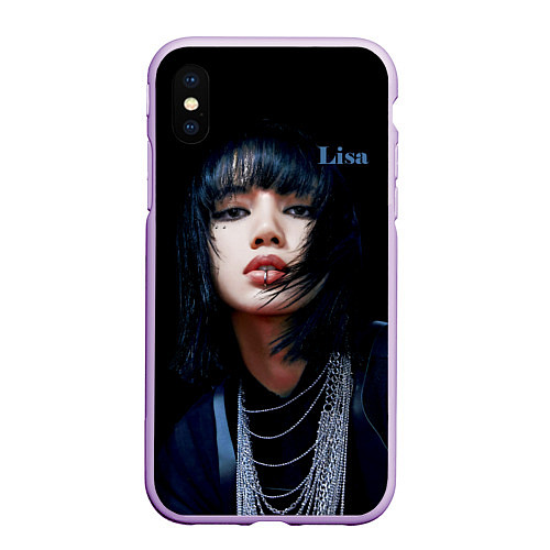 Чехол iPhone XS Max матовый Blackpink Lisa Piercing / 3D-Сиреневый – фото 1