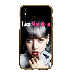 Чехол iPhone XS Max матовый Lisa with smartphone, цвет: 3D-коричневый