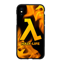 Чехол iPhone XS Max матовый Half-Life - gold gradient, цвет: 3D-черный