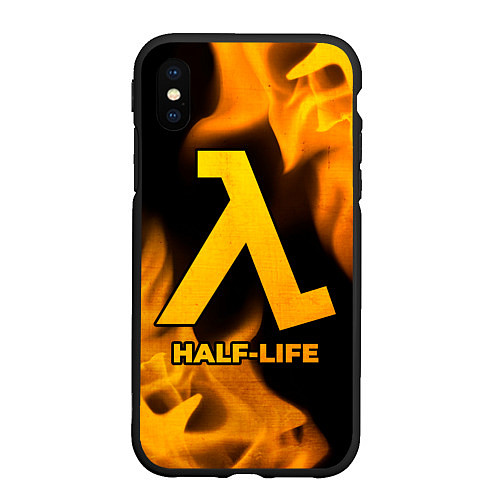 Чехол iPhone XS Max матовый Half-Life - gold gradient / 3D-Черный – фото 1