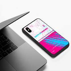 Чехол iPhone XS Max матовый Death Stranding neon gradient style: символ сверху, цвет: 3D-черный — фото 2