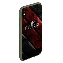 Чехол iPhone XS Max матовый CS GO dark red texture, цвет: 3D-темно-зеленый — фото 2