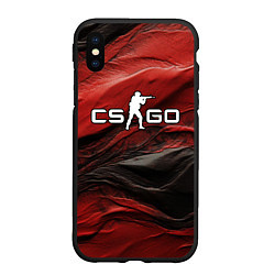 Чехол iPhone XS Max матовый Dark red CS GO, цвет: 3D-черный