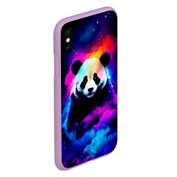 Чехол iPhone XS Max матовый Панда и краски, цвет: 3D-сиреневый — фото 2