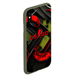 Чехол iPhone XS Max матовый CS GO abstract green red, цвет: 3D-темно-зеленый — фото 2