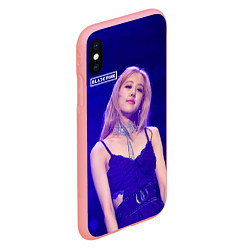 Чехол iPhone XS Max матовый Rose Blackpink blue background, цвет: 3D-баблгам — фото 2