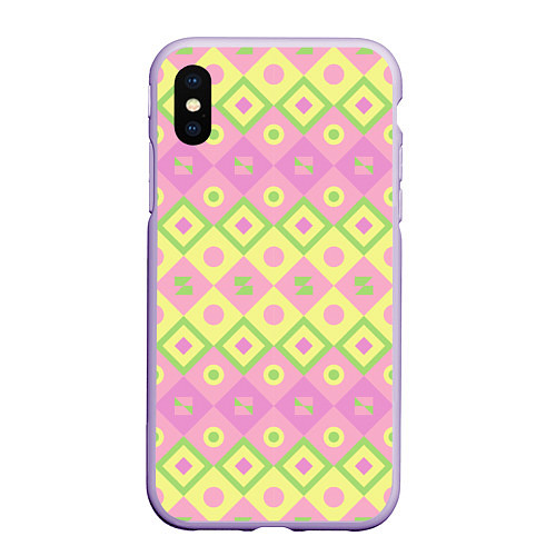 Чехол iPhone XS Max матовый Pink yellow style / 3D-Светло-сиреневый – фото 1