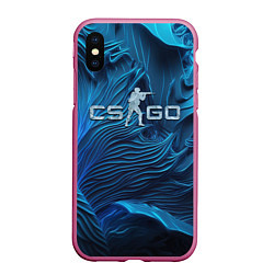 Чехол iPhone XS Max матовый CS GO ice logo, цвет: 3D-малиновый