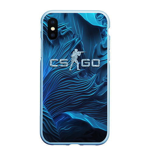 Чехол iPhone XS Max матовый CS GO ice logo / 3D-Голубой – фото 1