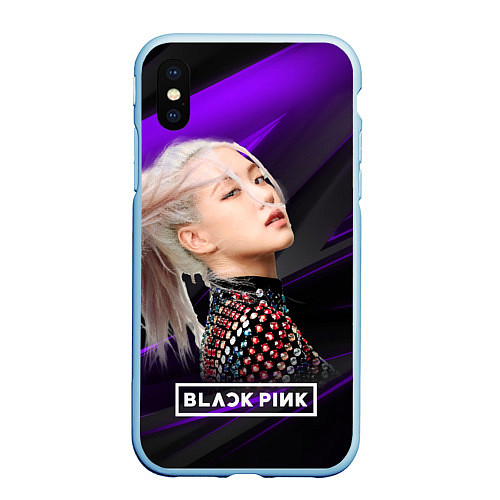 Чехол iPhone XS Max матовый Blackpink solo / 3D-Голубой – фото 1