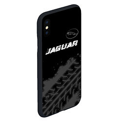 Чехол iPhone XS Max матовый Jaguar speed на темном фоне со следами шин: символ, цвет: 3D-черный — фото 2