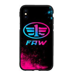 Чехол iPhone XS Max матовый FAW - neon gradient