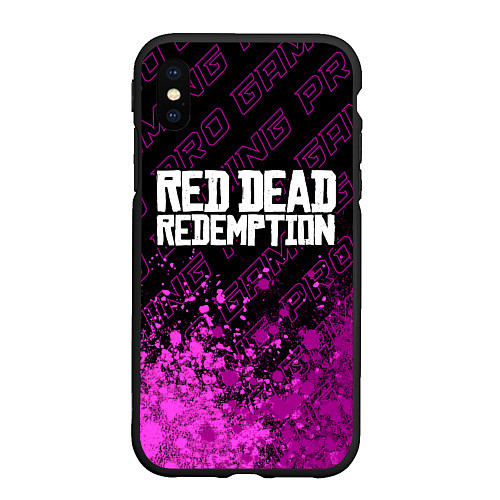 Чехол iPhone XS Max матовый Red Dead Redemption pro gaming: символ сверху / 3D-Черный – фото 1