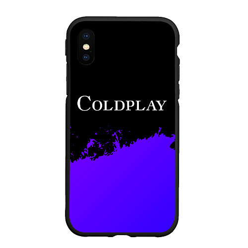 Чехол iPhone XS Max матовый Coldplay purple grunge / 3D-Черный – фото 1