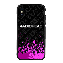 Чехол iPhone XS Max матовый Radiohead rock legends: символ сверху