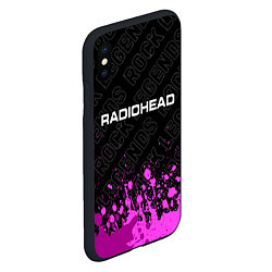 Чехол iPhone XS Max матовый Radiohead rock legends: символ сверху, цвет: 3D-черный — фото 2