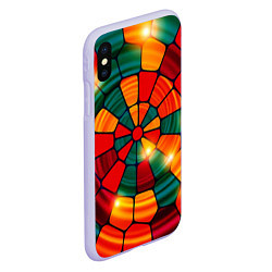 Чехол iPhone XS Max матовый Круговая мозаика, цвет: 3D-светло-сиреневый — фото 2