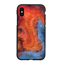 Чехол iPhone XS Max матовый Ginger blue pattern, цвет: 3D-черный