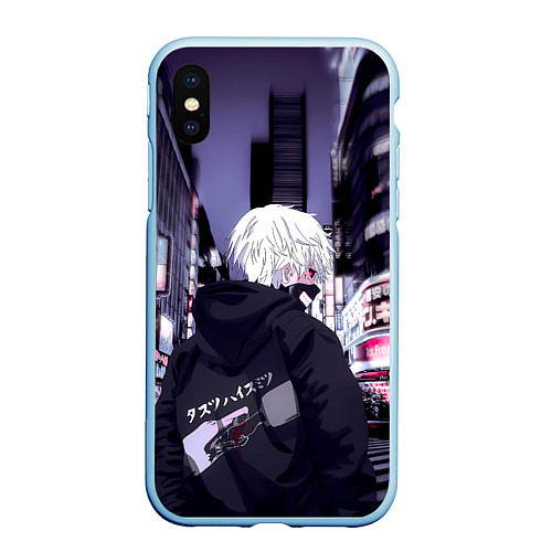 Чехол iPhone XS Max матовый Kaneki Ken / 3D-Голубой – фото 1