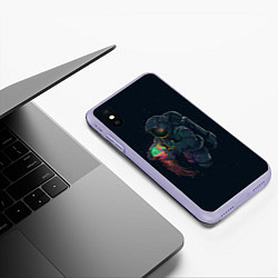 Чехол iPhone XS Max матовый Неизведанный космос, цвет: 3D-светло-сиреневый — фото 2