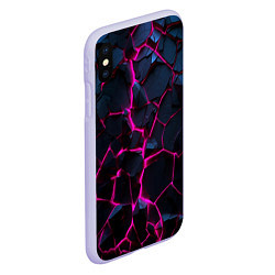 Чехол iPhone XS Max матовый Неоновый разлом, цвет: 3D-светло-сиреневый — фото 2