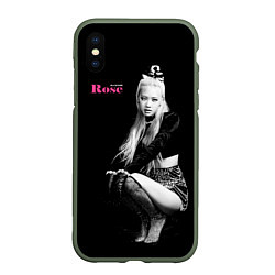 Чехол iPhone XS Max матовый Blackpink Rosanna, цвет: 3D-темно-зеленый