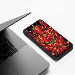 Чехол iPhone XS Max матовый Пожар в джунглях, цвет: 3D-черный — фото 2