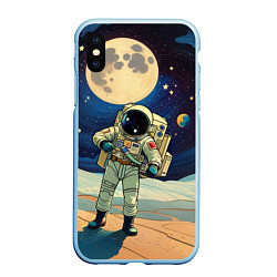 Чехол iPhone XS Max матовый Космонавт в ледяной пустыне