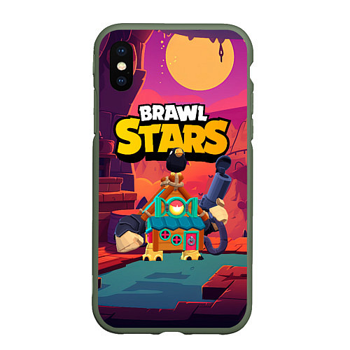 Чехол iPhone XS Max матовый Brawlstars 8bit ghost / 3D-Темно-зеленый – фото 1