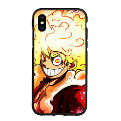 Чехол iPhone XS Max матовый Луффи 5 гир бог Ника - One Piece, цвет: 3D-черный