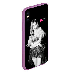 Чехол iPhone XS Max матовый Blackpink Beautiful Rose, цвет: 3D-фиолетовый — фото 2