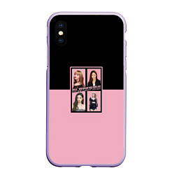 Чехол iPhone XS Max матовый Черно-розовые K-pop группа, цвет: 3D-светло-сиреневый