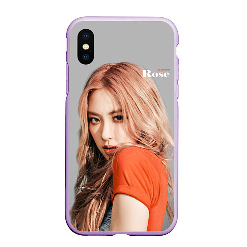 Чехол iPhone XS Max матовый Rosanna Park Blackpink / 3D-Сиреневый – фото 1