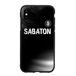 Чехол iPhone XS Max матовый Sabaton glitch на темном фоне: символ сверху