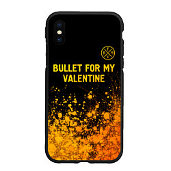 Чехол iPhone XS Max матовый Bullet For My Valentine - gold gradient: символ св