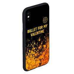 Чехол iPhone XS Max матовый Bullet For My Valentine - gold gradient: символ св, цвет: 3D-черный — фото 2