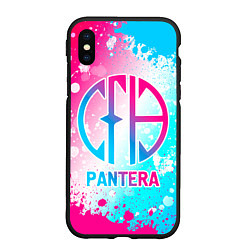 Чехол iPhone XS Max матовый Pantera neon gradient style