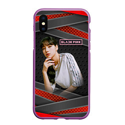 Чехол iPhone XS Max матовый Lisa kpop Blackpink, цвет: 3D-фиолетовый