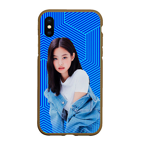 Чехол iPhone XS Max матовый Jennie kpop music / 3D-Коричневый – фото 1