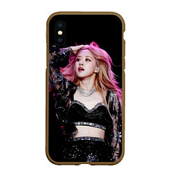 Чехол iPhone XS Max матовый Blackpink Rose Pink hair, цвет: 3D-коричневый