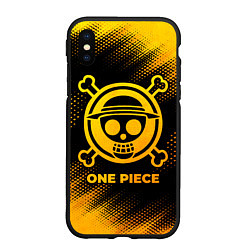 Чехол iPhone XS Max матовый One Piece - gold gradient
