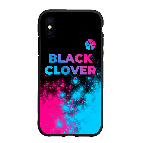 Чехол iPhone XS Max матовый Black Clover - neon gradient: символ сверху / 3D-Черный – фото 1