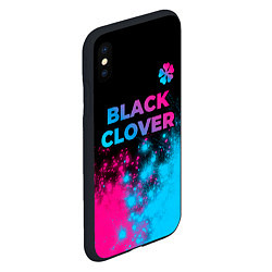 Чехол iPhone XS Max матовый Black Clover - neon gradient: символ сверху, цвет: 3D-черный — фото 2