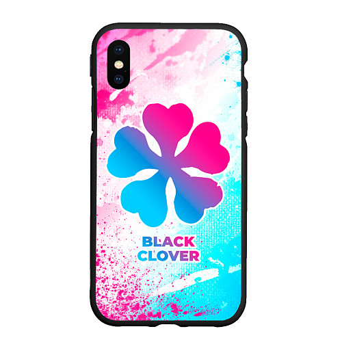 Чехол iPhone XS Max матовый Black Clover neon gradient style / 3D-Черный – фото 1