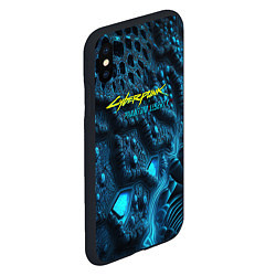 Чехол iPhone XS Max матовый Cyberpunk ice blue, цвет: 3D-черный — фото 2