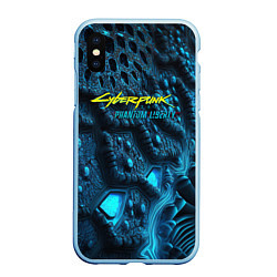 Чехол iPhone XS Max матовый Cyberpunk ice blue