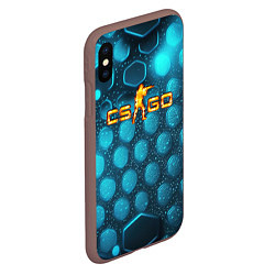 Чехол iPhone XS Max матовый CS GO blue neon, цвет: 3D-коричневый — фото 2