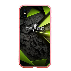 Чехол iPhone XS Max матовый CS GO green black abstract, цвет: 3D-баблгам