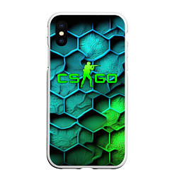 Чехол iPhone XS Max матовый CS GO green blue