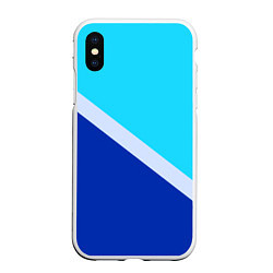 Чехол iPhone XS Max матовый Двуцветный голубой